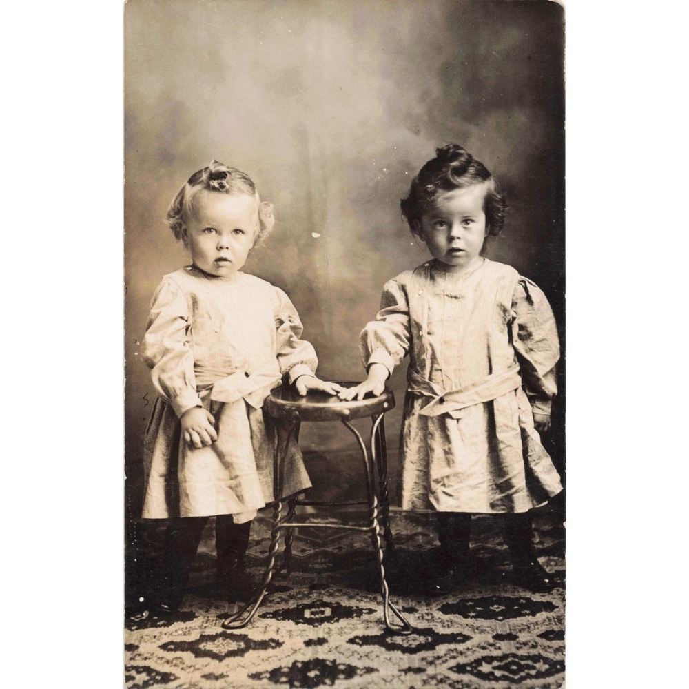 Antique RPPC Clifford and Ella Thompson Two Years Old Children Portrait Postcard - Picture 1 of 2